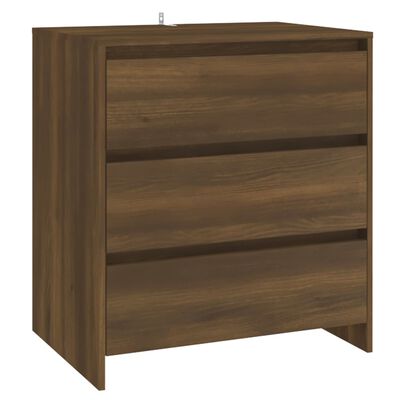 vidaXL 3 Piece Sideboard Brown Oak Engineered Wood