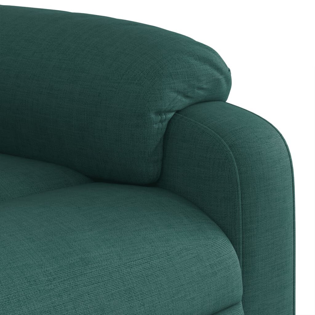 vidaXL Massage Recliner Chair Dark Green Fabric