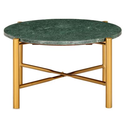 vidaXL Coffee Table Green 60x60x35 cm Real Stone with Marble Texture