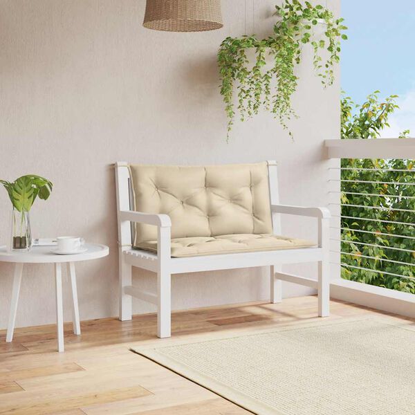 vidaXL Garden Bench Cushion Beige 100x(50+50)x7cm Oxford Fabric