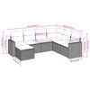 vidaXL 7 Piece Garden Sofa Set with Cushions Black Poly Rattan