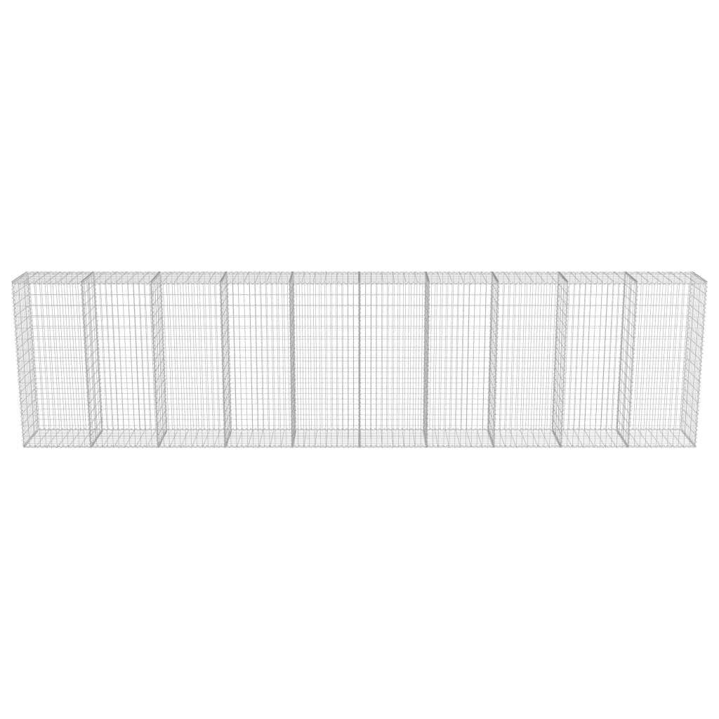 vidaXL Gabion Wall with Covers Galvanised Steel 600x50x150 cm