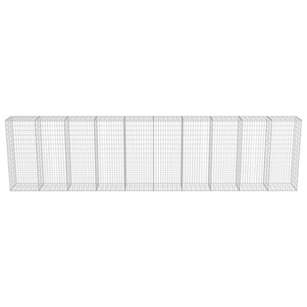 vidaXL Gabion Wall with Covers Galvanised Steel 600x50x150 cm