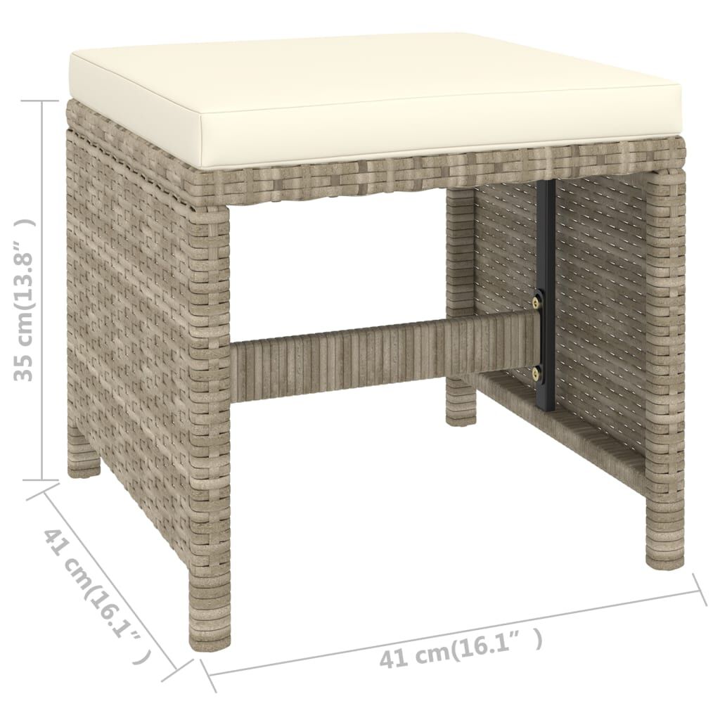 vidaXL 6 Piece Outdoor Dining Set with Cushions Poly Rattan Beige