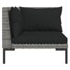 vidaXL 5 Piece Garden Lounge Set with Cushions Poly Rattan Dark Grey