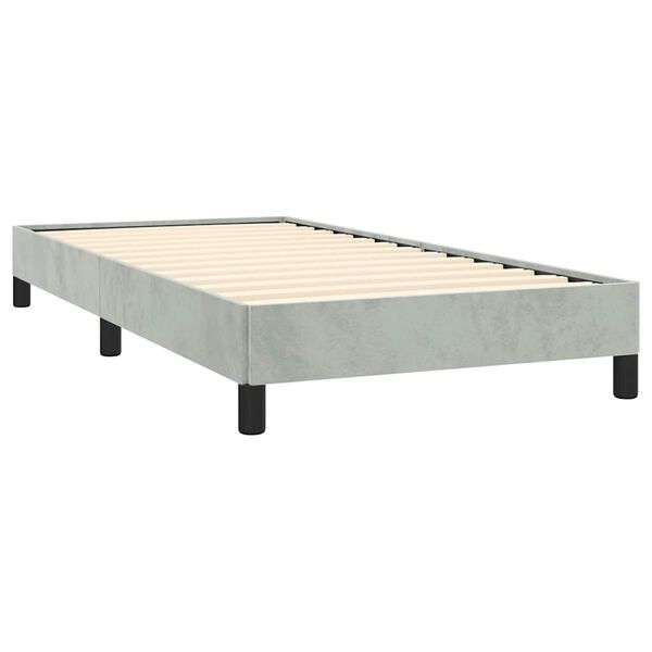 vidaXL Bed Frame without Mattress Light Grey 100x203 cm Twin XL Velvet