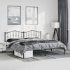 vidaXL Metal Bed Frame without Mattress with Headboard Black 193x203cm