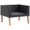 vidaXL 4 Piece Garden Lounge Set with Cushions Poly Rattan Black