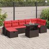 vidaXL Garden Sofa Set with Cushion 8 pcs Brown Poly rattan