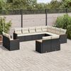 vidaXL 12 Piece Garden Sofa Set with Cushions Black Poly Rattan