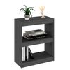 vidaXL Book Cabinet/Room Divider Grey 60x30x71.5 cm Solid Wood Pine