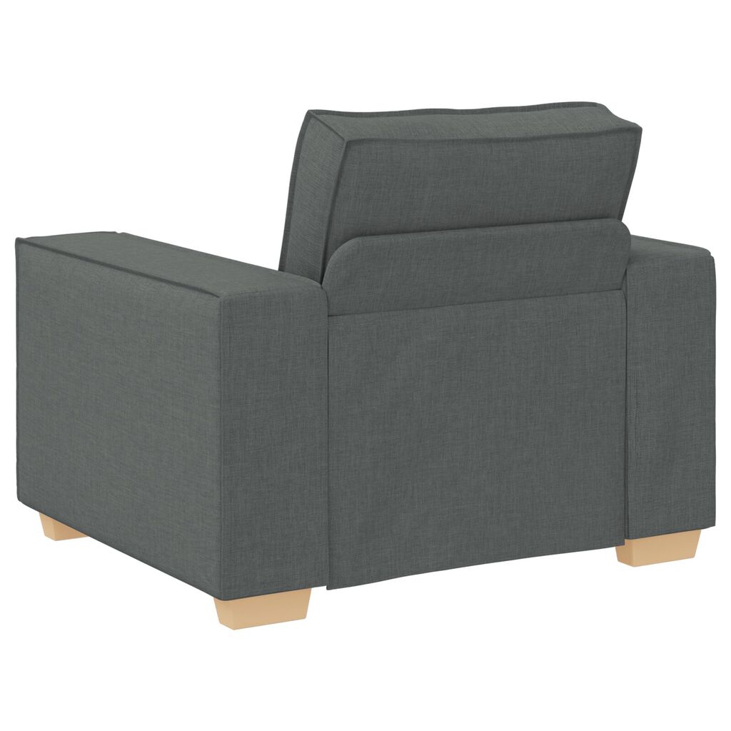 vidaXL 3 Piece Sofa Set with Cushions Dark Grey Fabric