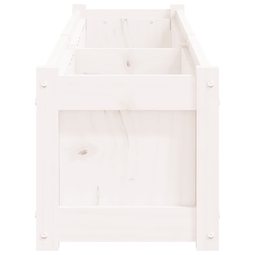 vidaXL Garden Planter White 180x31x31 cm Solid Wood Pine