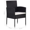 vidaXL 7 Piece Garden Dining Set Poly Rattan Black