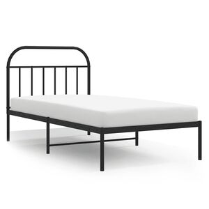 vidaXL Metal Bed Frame without Mattress with Headboard Black 100x190cm
