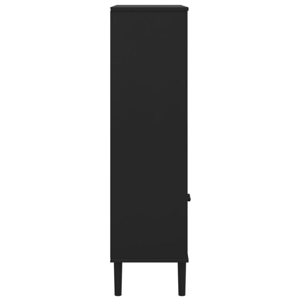 vidaXL Bookcase SENJA Rattan Look Black 90x35x130 cm Solid Wood Pine