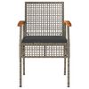 vidaXL Garden Chairs with Cushions 2 pcs Grey Poly Rattan Acacia Wood