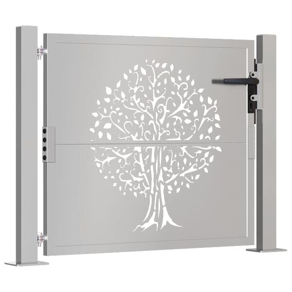 vidaXL Garden Gate 105x105 cm Corten Steel Tree Design