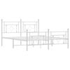 vidaXL Metal Bed Frame without Mattress with Footboard White 150x200cm