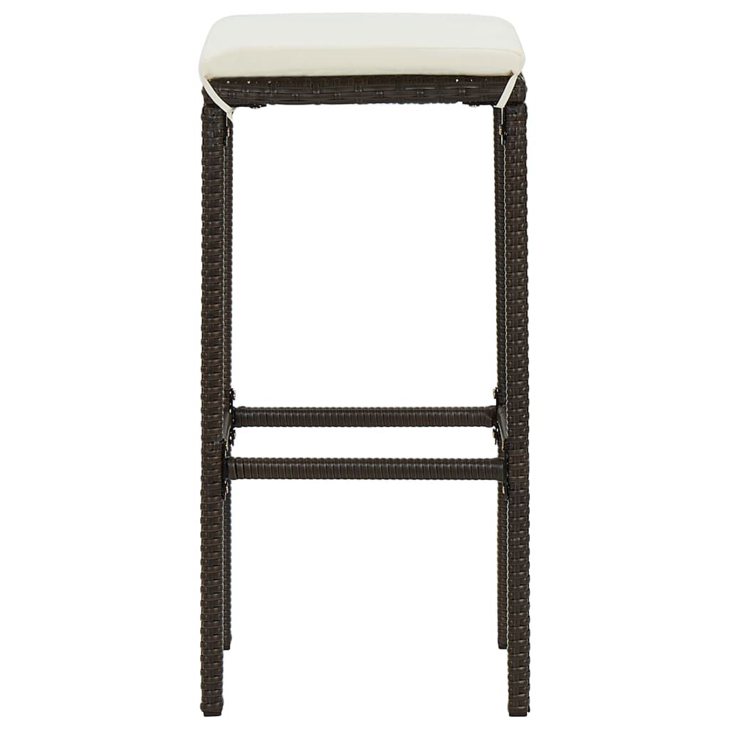 vidaXL 5 Piece Garden Bar Set with Cushions Poly Rattan Brown