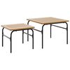 vidaXL Garden Nest of Coffee Tables 2 pcs Brown and Black Steel