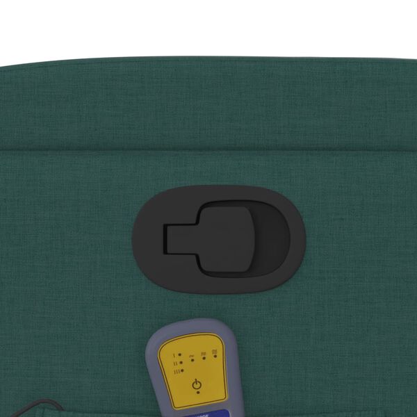 vidaXL Massage Recliner Chair Dark Green Fabric