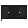 vidaXL Sideboard Black 105x35x70 cm Steel and Tempered Glass