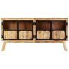 vidaXL Sideboard Brown and Black 160x30x80 cm Solid Rough Mango Wood