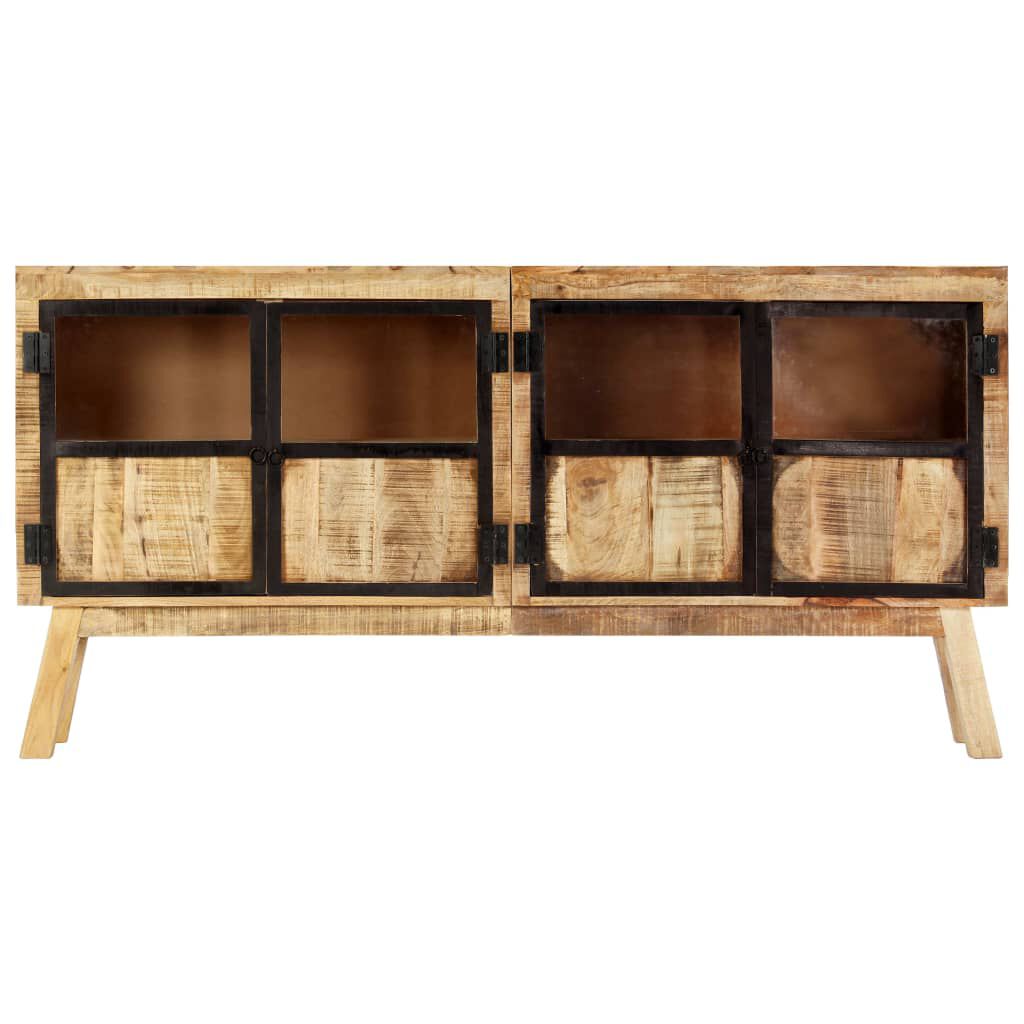vidaXL Sideboard Brown and Black 160x30x80 cm Solid Rough Mango Wood