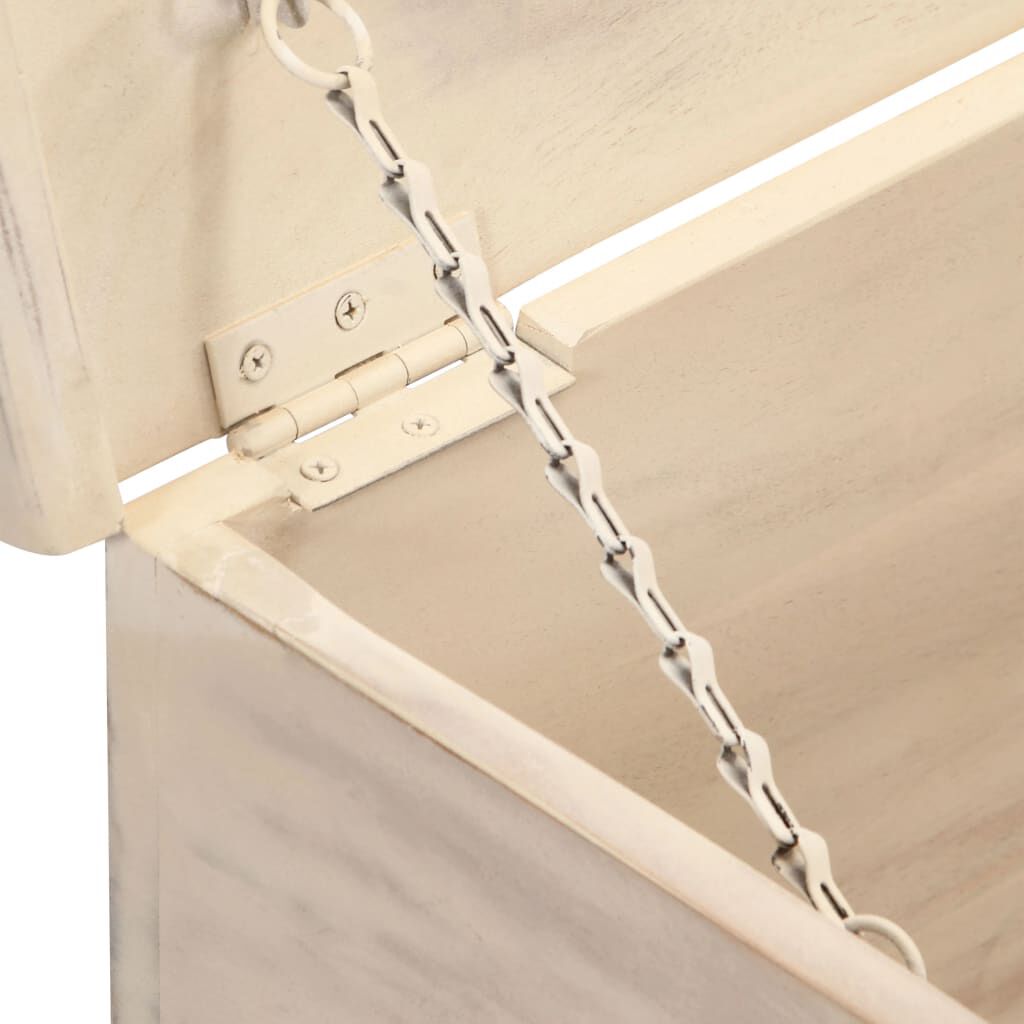 vidaXL Storage Box White 110x40x45 cm Solid Acacia Wood