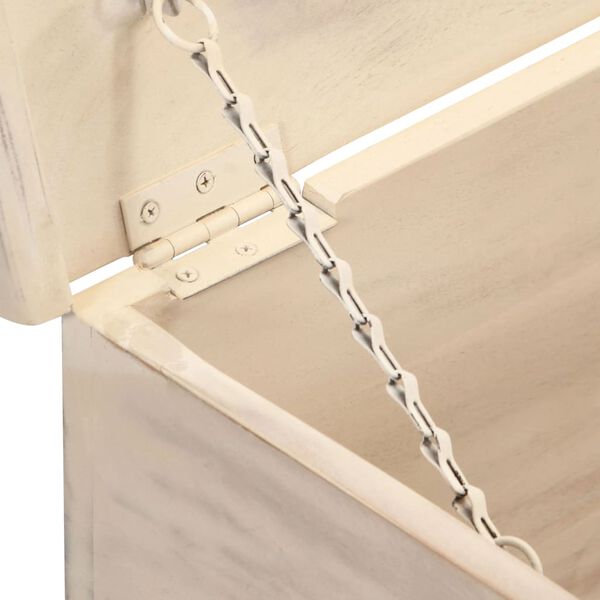 vidaXL Storage Box White 110x40x45 cm Solid Acacia Wood