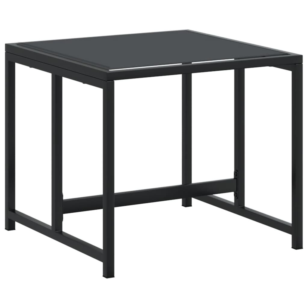 vidaXL 9 Piece Garden Dining Set Black Textilene