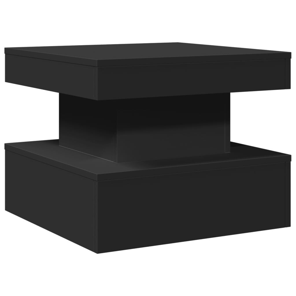 vidaXL Coffee Table with LED Lights Black 50x50x40 cm