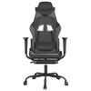 vidaXL Gaming Chair with Footrest Black and Grey Faux Leather