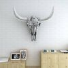 vidaXL Skull Head Decoration Wall-Mounted Aluminium Silver