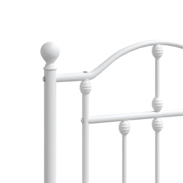 vidaXL Metal Bed Frame without Mattress with Footboard White 135x190cm