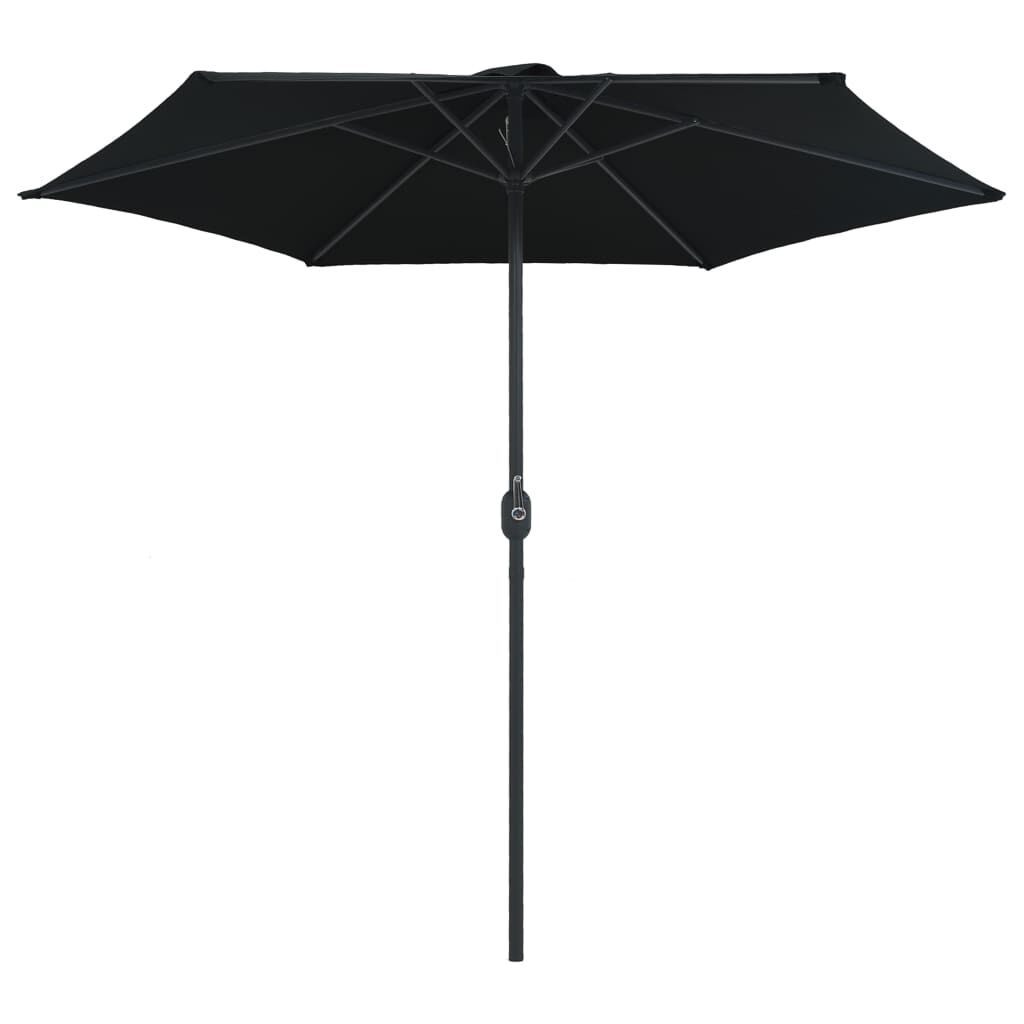 vidaXL Garden Parasol with Aluminium Pole 270x246 cm Black