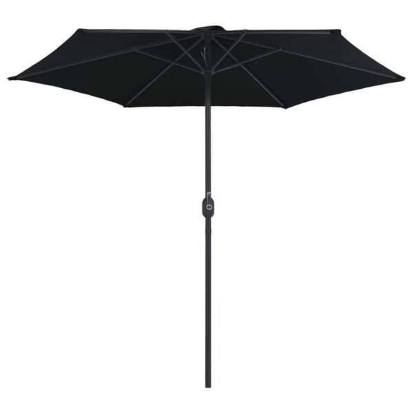 vidaXL Garden Parasol with Aluminium Pole 270x246 cm Black