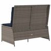 vidaXL Garden Bench with Cushion Grey Poly rattan
