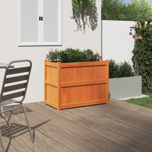 vidaXL Garden Planter Wax Brown 90x50x70 cm Solid Wood Pine