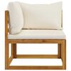 vidaXL 4 Piece Garden Lounge Set with Cushion Cream Solid Acacia Wood
