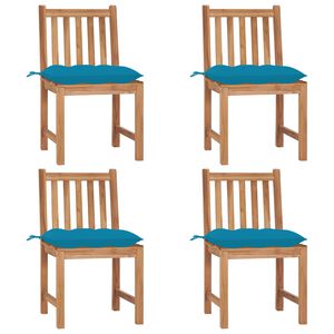 vidaXL Garden Chairs 4 pcs with Cushions Solid Teak Wood