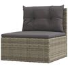 vidaXL 9 Piece Garden Lounge Set with Cushions Grey Poly Rattan