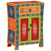 vidaXL Hand Painted Sideboard 54x30x74 cm Solid Wood Mango