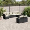vidaXL 9 Piece Garden Sofa Set with Cushions Black Poly Rattan