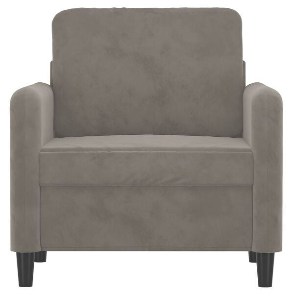 vidaXL Sofa Chair Light Grey 60 cm Velvet