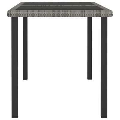 vidaXL Garden Dining Table Grey 140x70x73 cm Poly Rattan