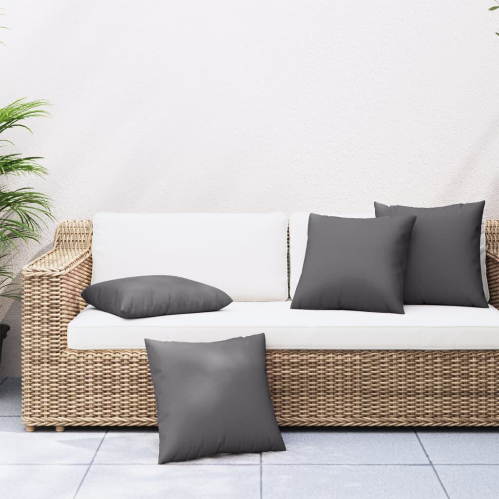 vidaXL Throw Pillows 4 pcs Anthracite 50x50 cm Fabric