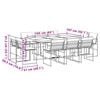 vidaXL 11 Piece Garden Dining Set with Cushions Black Textilene