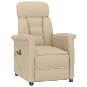 vidaXL Massage Chair Cream 70.5 x 96.5 x 95 cm Fabric and metal